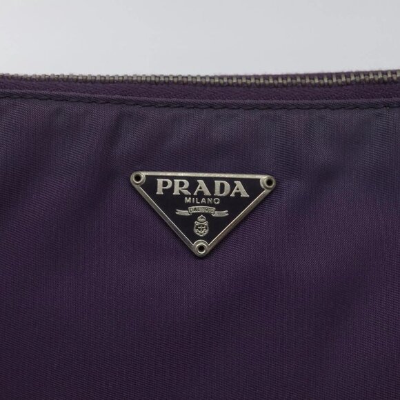 PRADA Accessory Pouch Nylon Purple Silver Auth EC719 - Picture 10 of 16